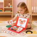 Magnetic Face Puzzle Book with Colorful Pieces and Reference Cards for Kids - Image 1