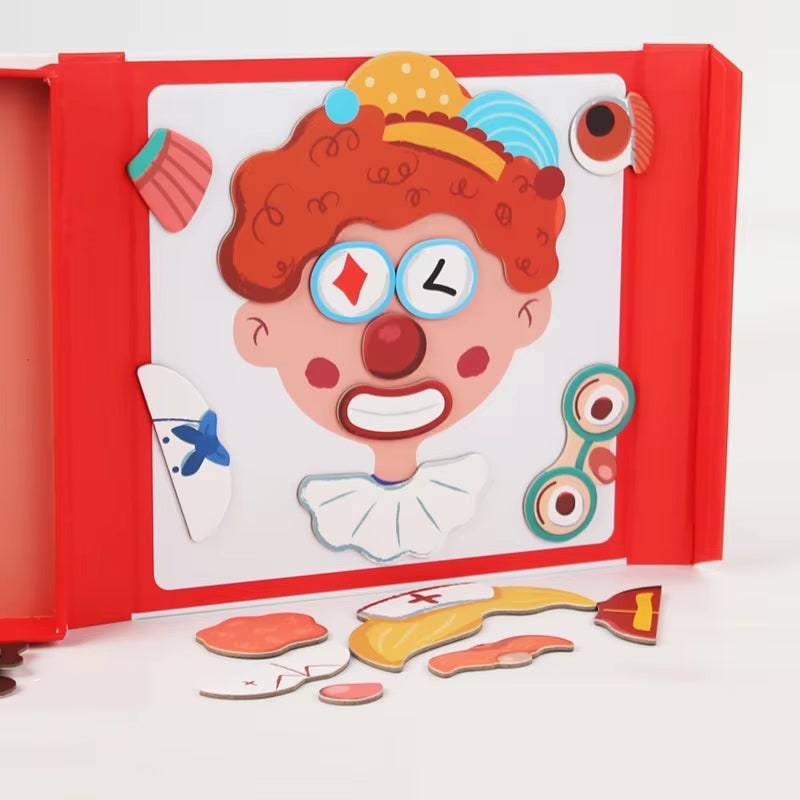 Magnetic Face Puzzle Book with Colorful Pieces and Reference Cards for Kids - Image 5