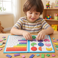 Magnetic Fraction Tiles and Circles with Dry-Erase Activity Book for Math Learning - Image 1