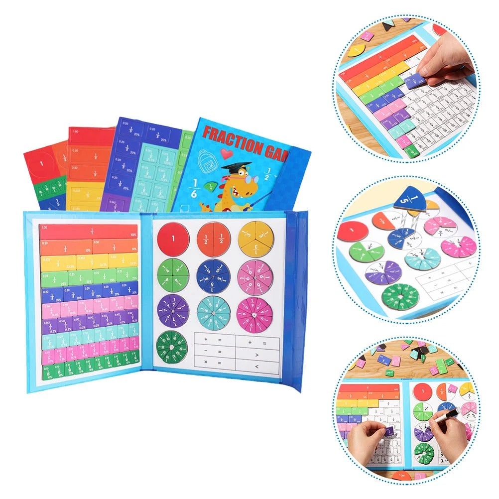 Magnetic Fraction Tiles and Circles with Dry-Erase Activity Book for Math Learning - Image 6