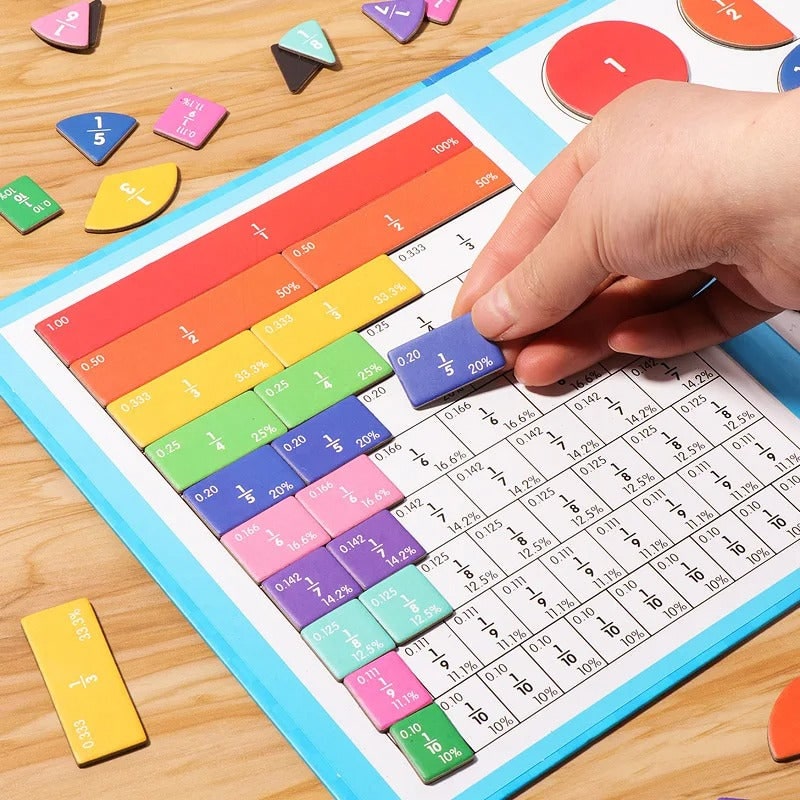 Magnetic Fraction Tiles and Circles with Dry-Erase Activity Book for Math Learning - Image 7