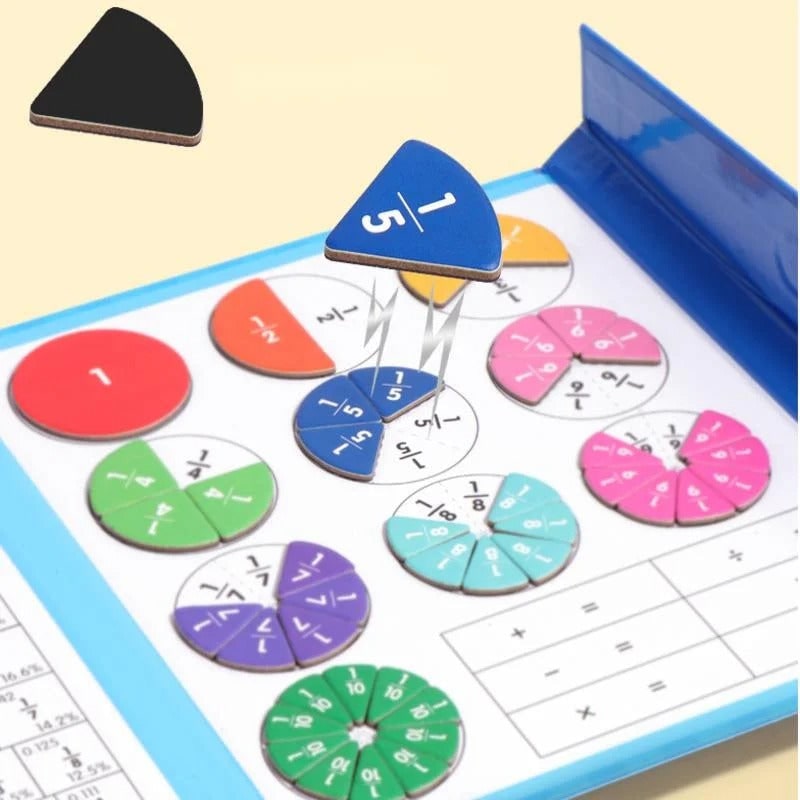 Magnetic Fraction Tiles and Circles with Dry-Erase Activity Book for Math Learning - Image 8