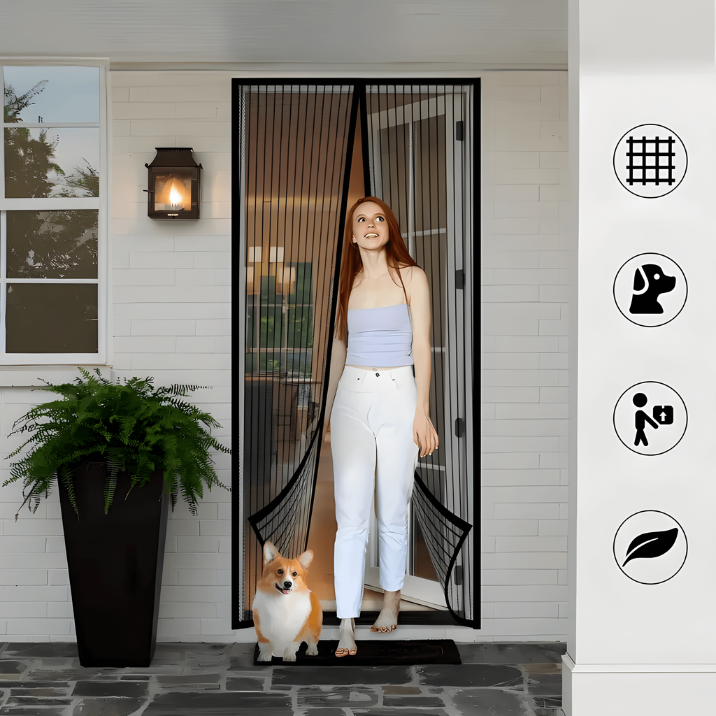 Magnetic Screen Door with Self-Closing Mesh and Reinforced Border for Hands-Free Entry - Image 2