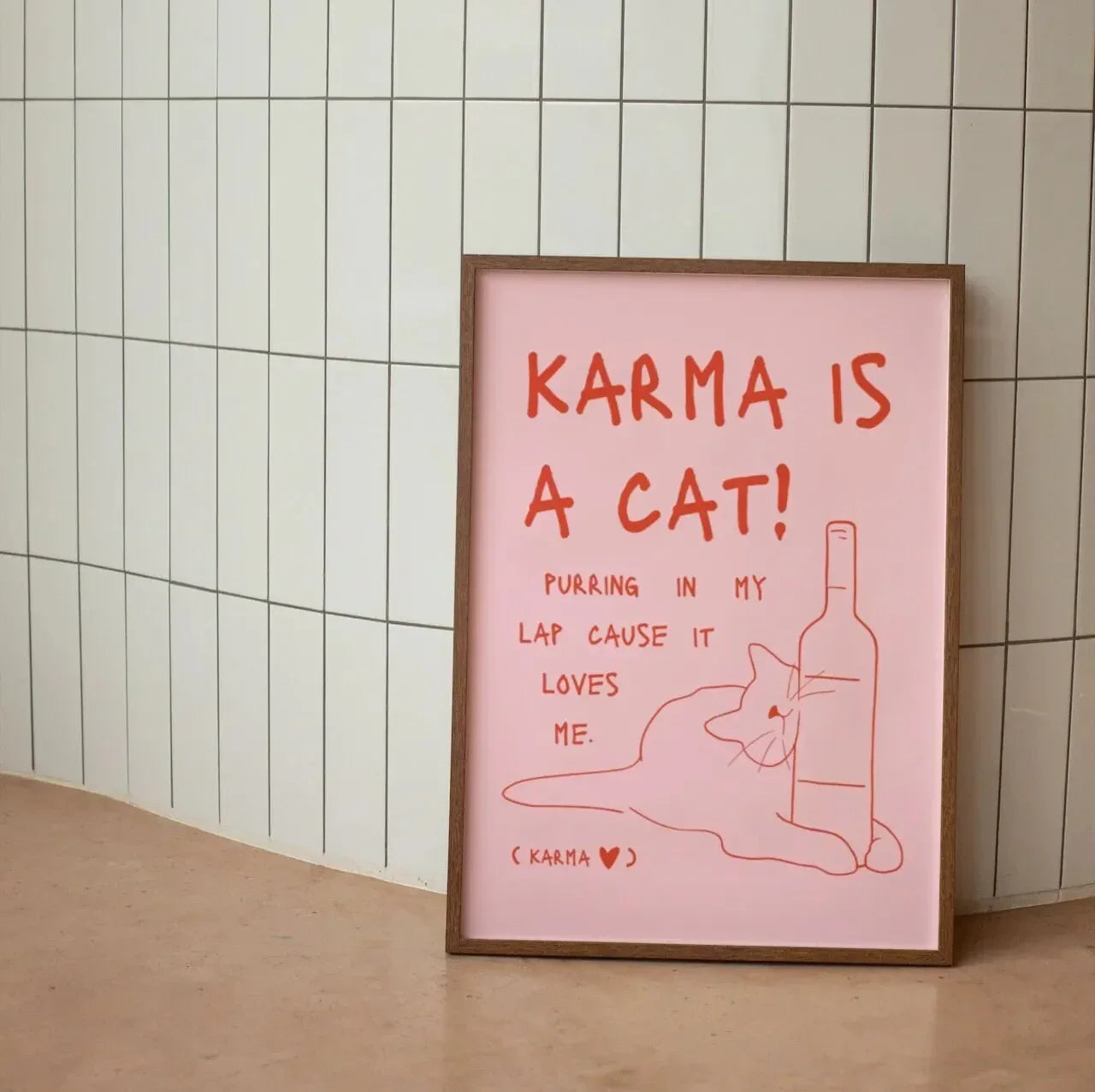 Trendy Cute Black Cat Wall Art