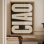 Stylowy obraz na ścianę Ciao typografia dekor