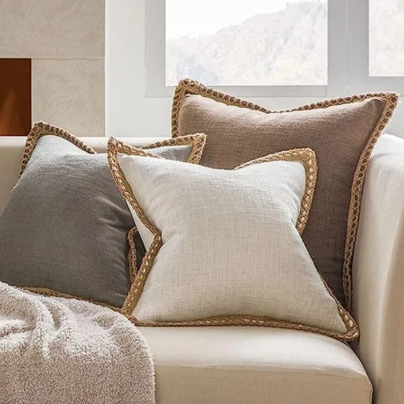 Modna rustykalna dekoracyjna poszewka na poduszkę