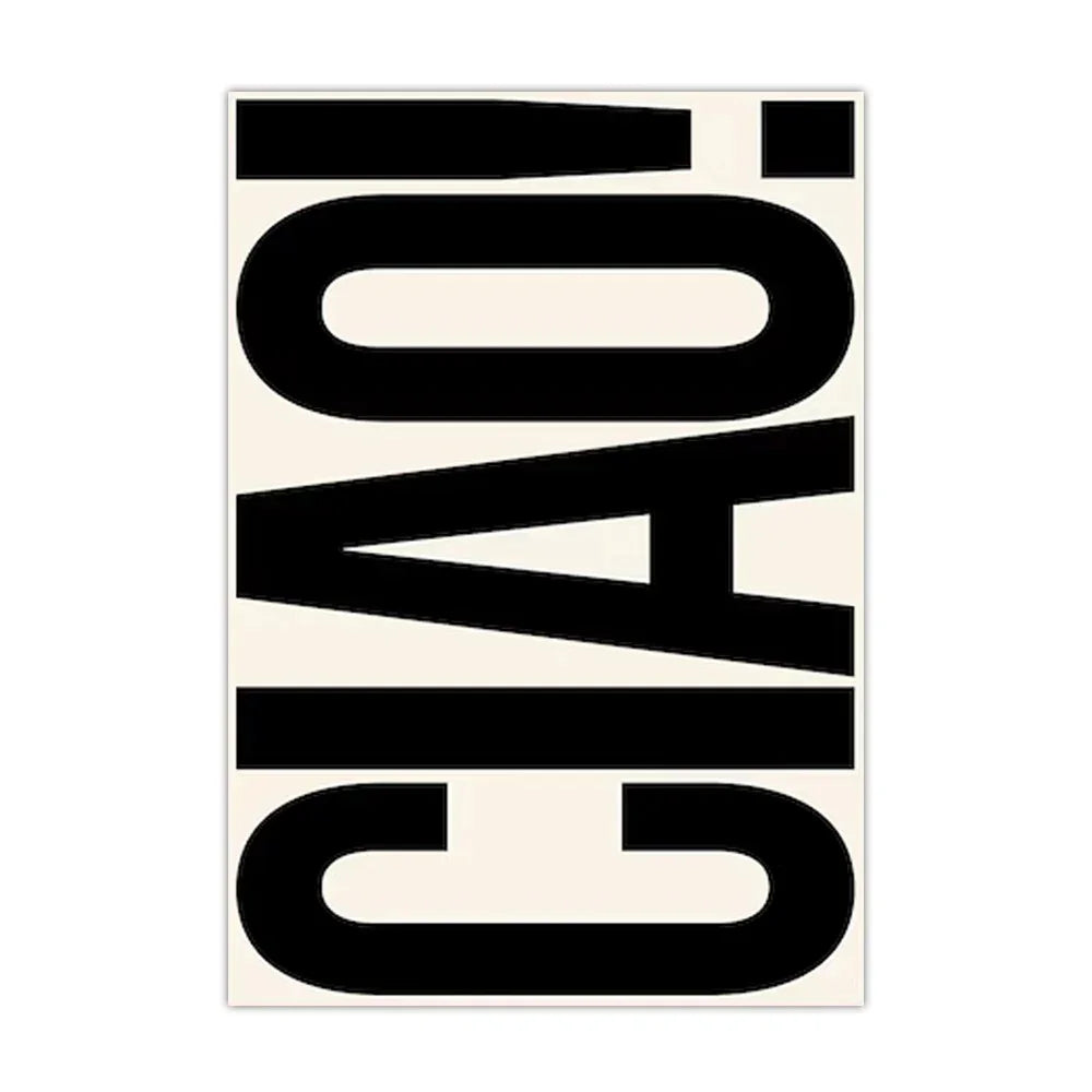 Stylowy obraz na ścianę Ciao typografia dekor