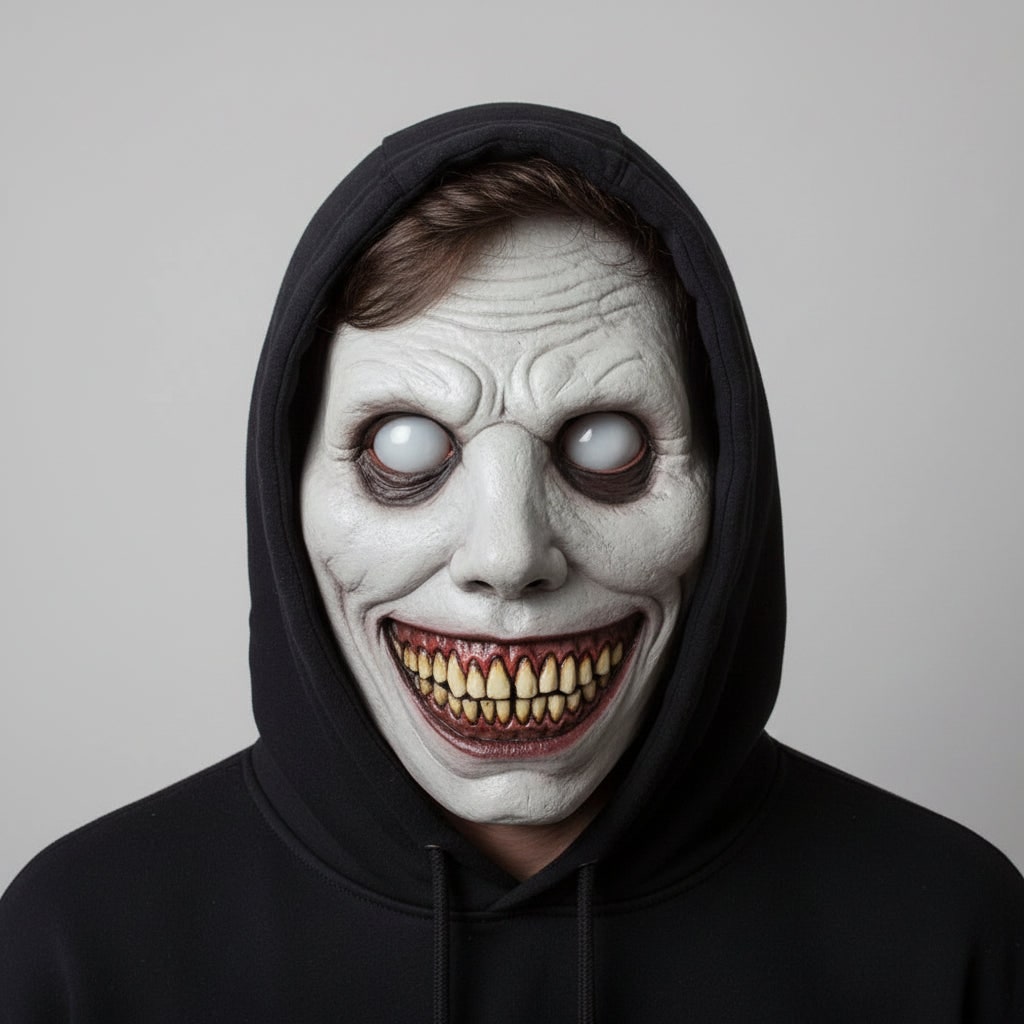 Maska na Halloween Demon Przerażający Uśmiech Lateksowa Pełnotwarzowa z Elastycznym Paskiem - Image 3