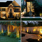Versatile solar-powered garden spotlight with 9 static and dynamic colors