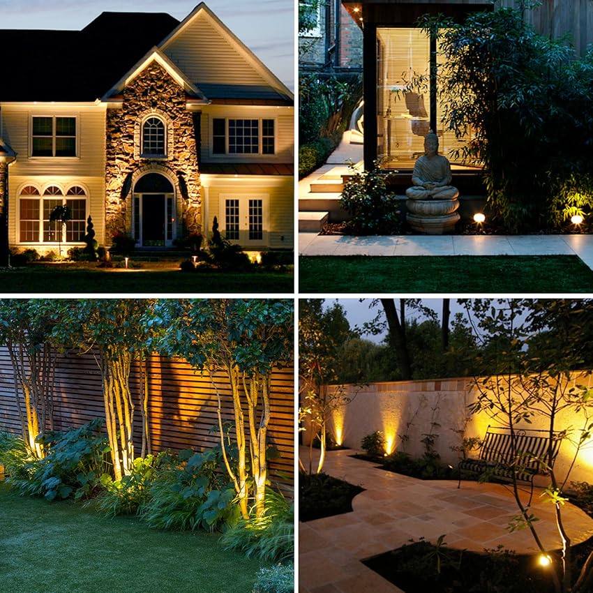 Versatile solar-powered garden spotlight with 9 static and dynamic colors