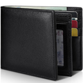 Portefeuille élégant pliable en cuir avec protection RFID