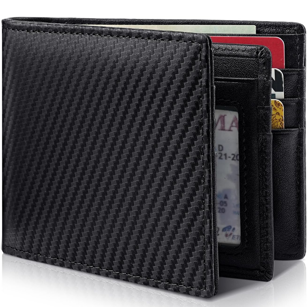 Portefeuille élégant pliable en cuir avec protection RFID