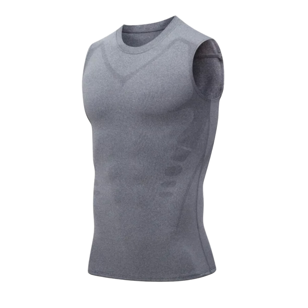 Men's Compression Tank Top Undershirt with Knit and Chest Support - Image 4
