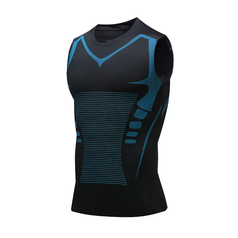 Men's Compression Tank Top Undershirt with Knit and Chest Support - Image 5