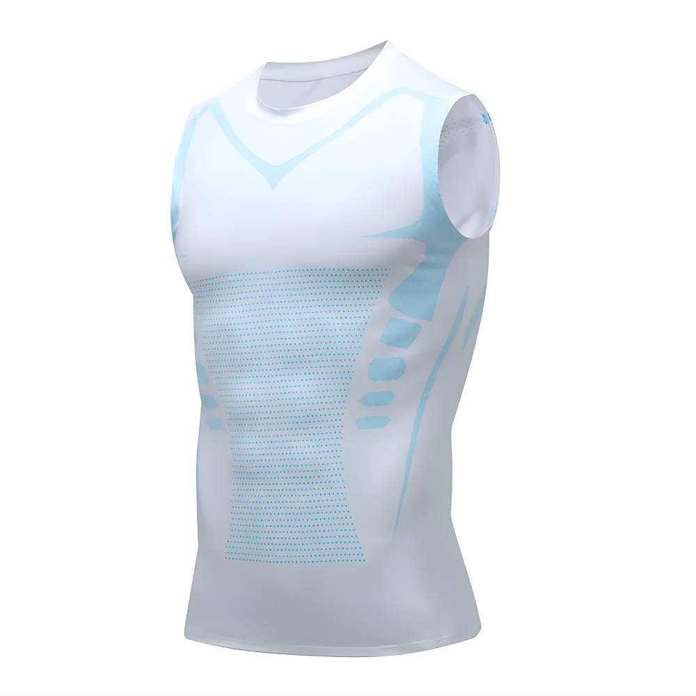 Men's Compression Tank Top Undershirt with Knit and Chest Support - Image 6
