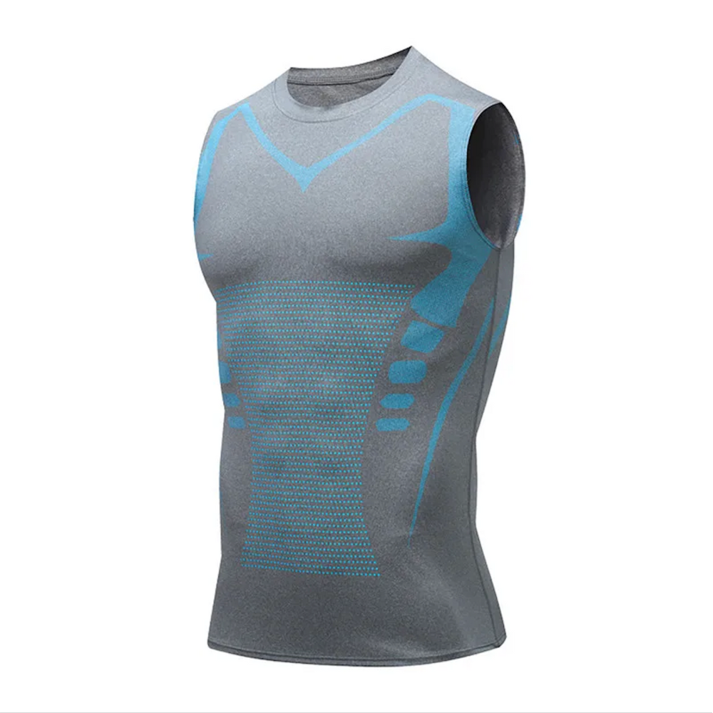 Men's Compression Tank Top Undershirt with Knit and Chest Support - Image 7