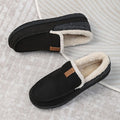 Men's Moccasin Slippers with Fleece Lining and Rubber Sole for Indoor Warmth - Image 1