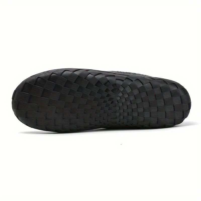 Men's Moccasin Slippers with Fleece Lining and Rubber Sole for Indoor Warmth - Image 8