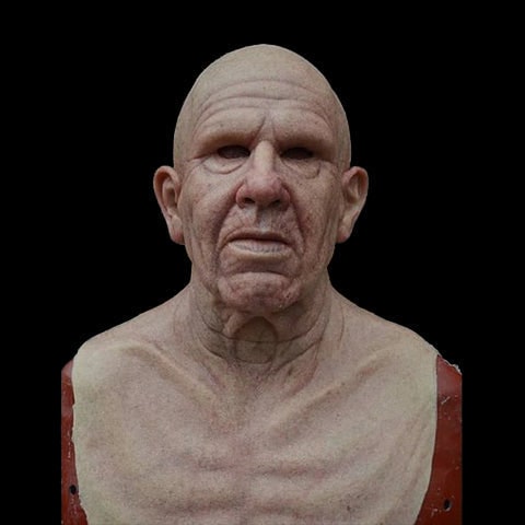 Men's Old Man Mask with Realistic Silicone Chest Bib and Detailed Facial Features - Image 13