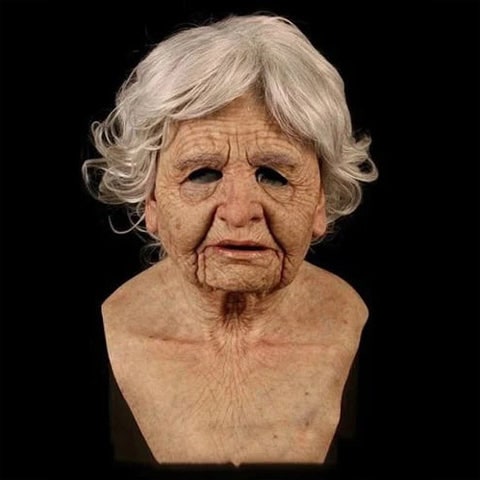Men's Old Man Mask with Realistic Silicone Chest Bib and Detailed Facial Features - Image 14