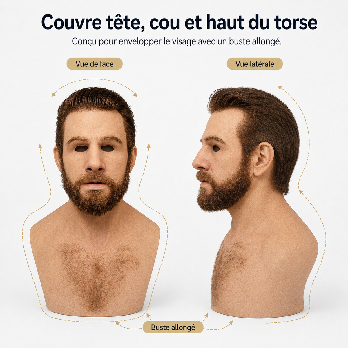 Men's Old Man Mask with Realistic Silicone Chest Bib and Detailed Facial Features - Image 7