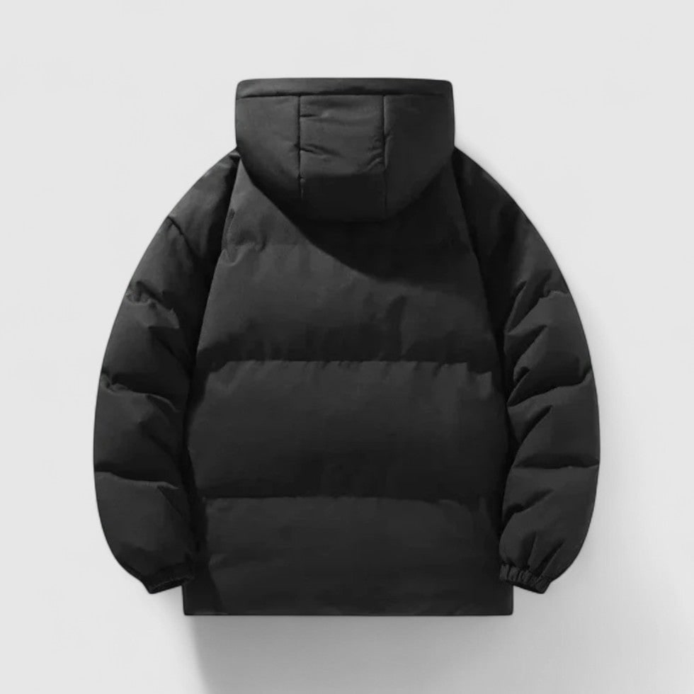 Men's Puffer Jacket with Detachable Hood and Quilted Padding - Image 2