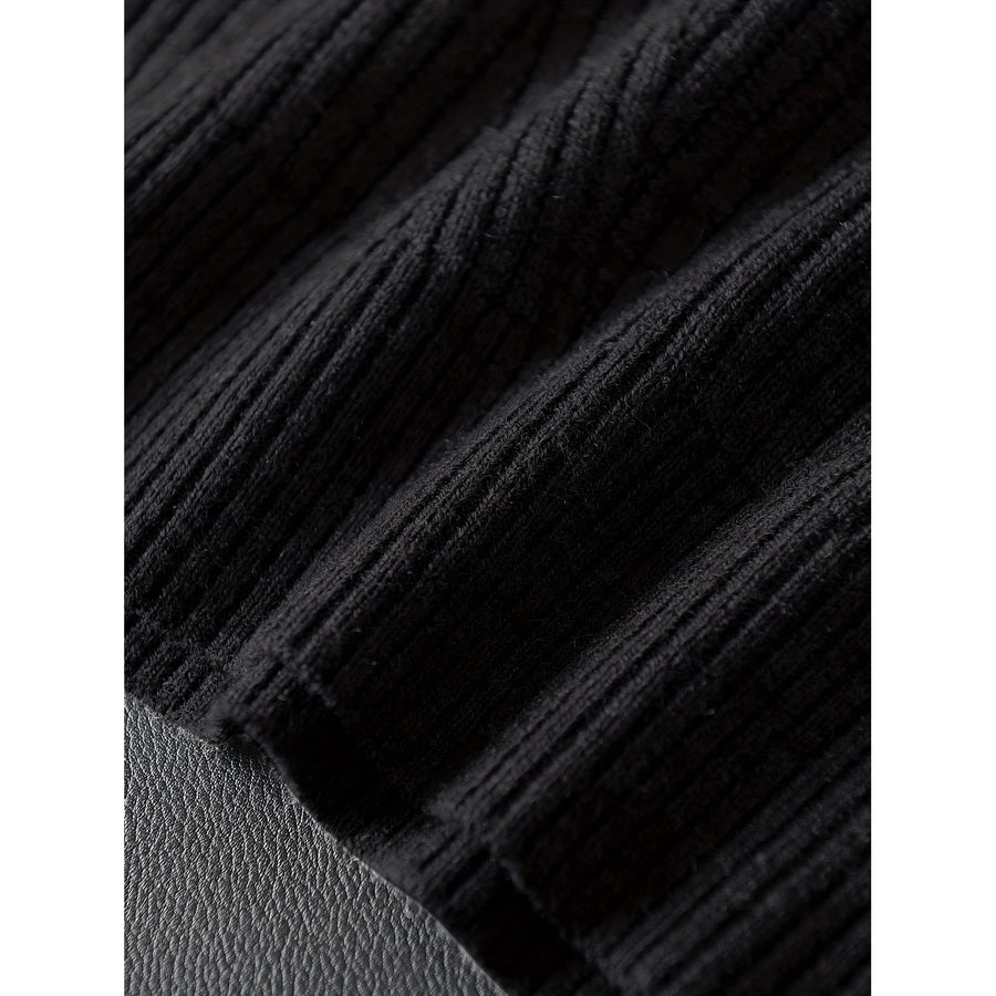 Men's Ribbed Knit V-Neck Sweater Vest Sleeveless Fabric