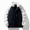 Men's Sherpa Jacket with Color-Block Design and Fleece Sleeves - Image 5