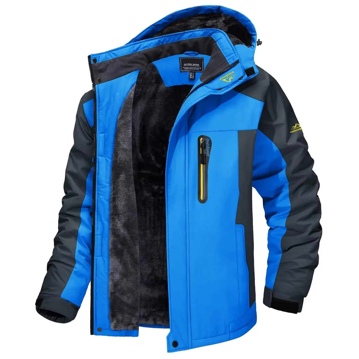 Men's Ski Jacket Waterproof with Fleece Lining and Detachable Hood - Image 10