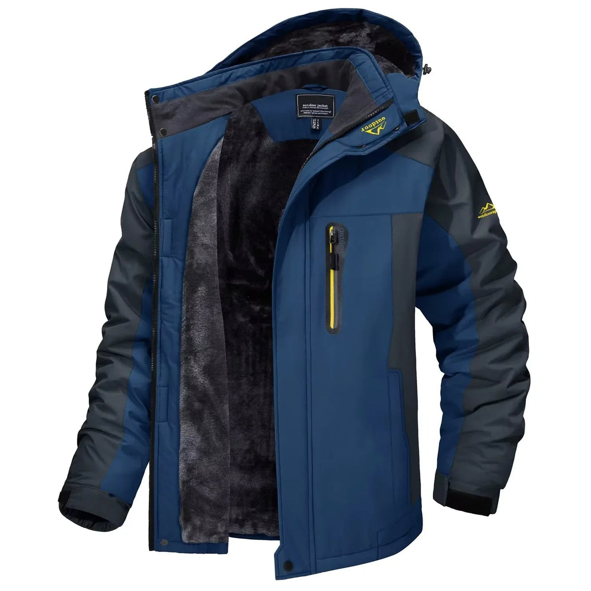 Men's Ski Jacket Waterproof with Fleece Lining and Detachable Hood - Image 4