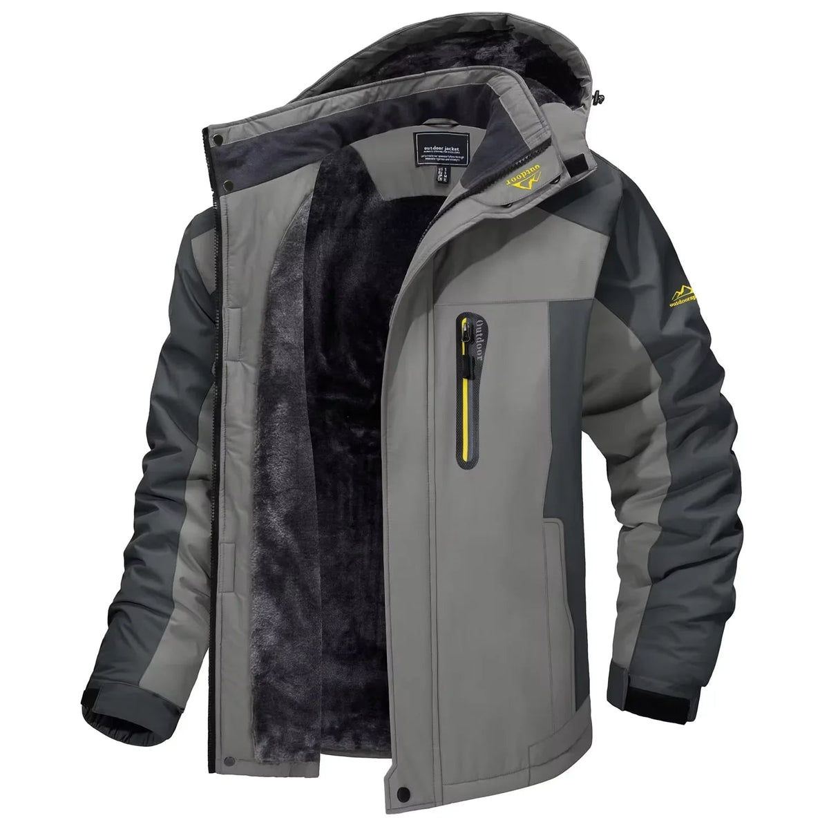 Men's Ski Jacket Waterproof with Fleece Lining and Detachable Hood - Image 5