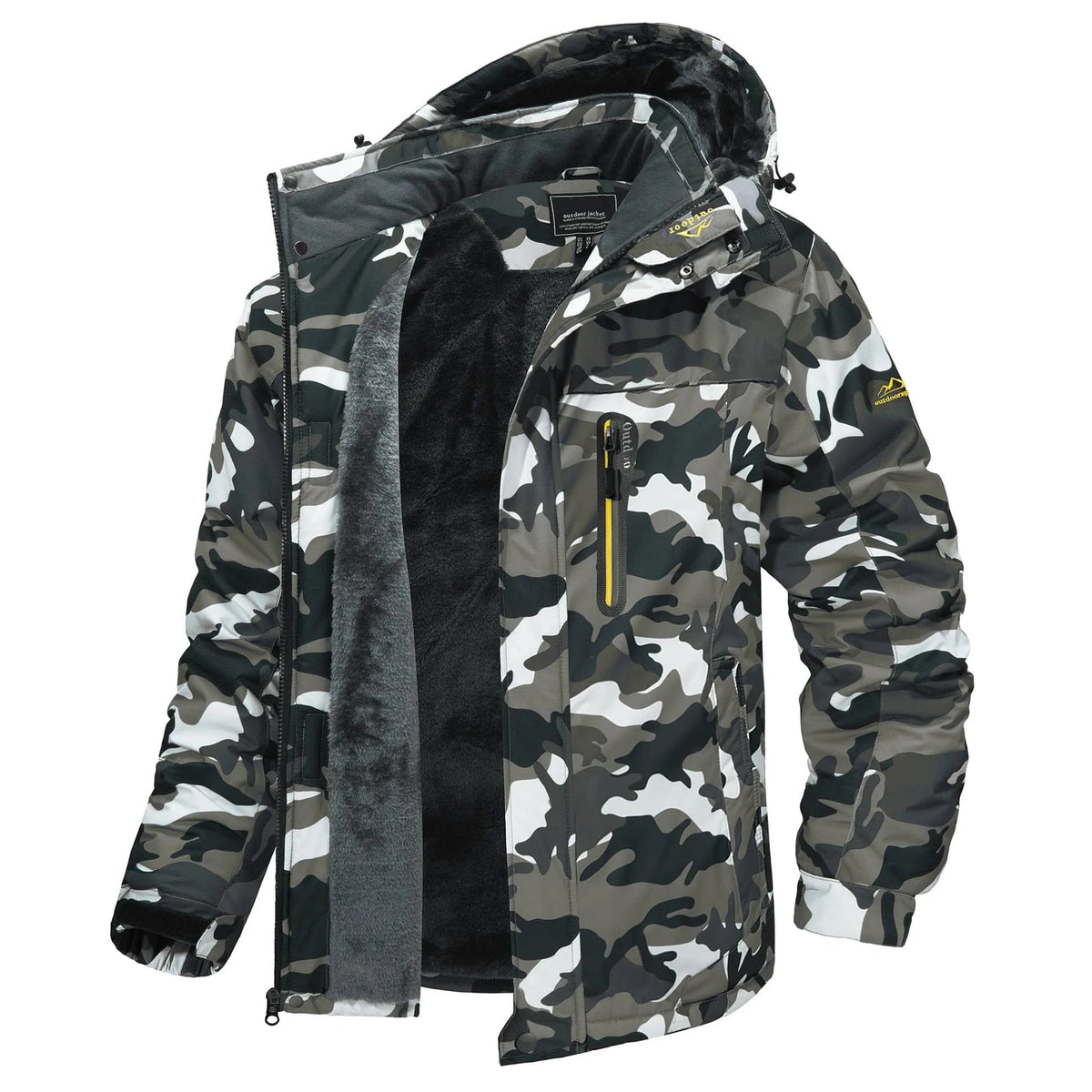 Men's Ski Jacket Waterproof with Fleece Lining and Detachable Hood - Image 6