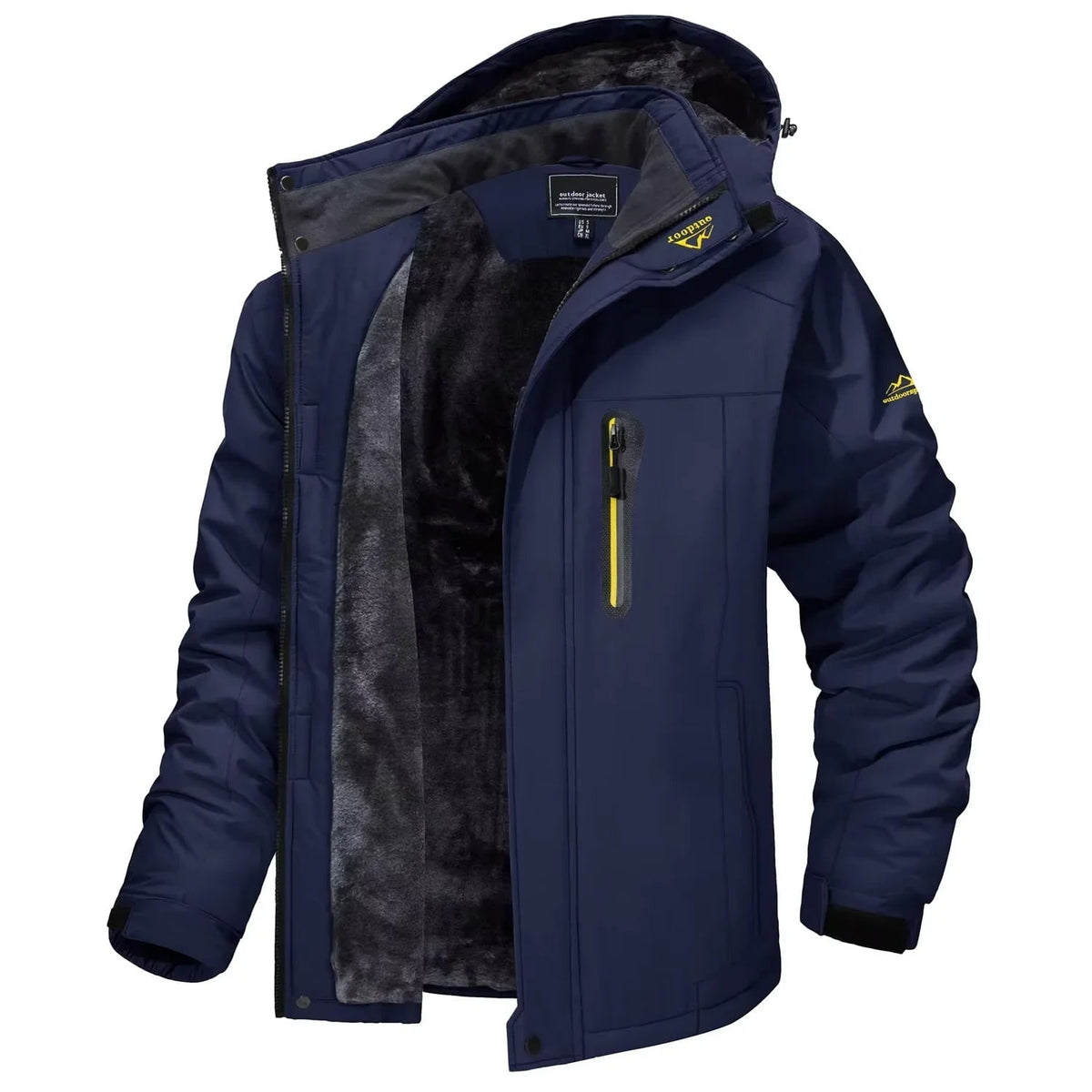 Men's Ski Jacket Waterproof with Fleece Lining and Detachable Hood - Image 7