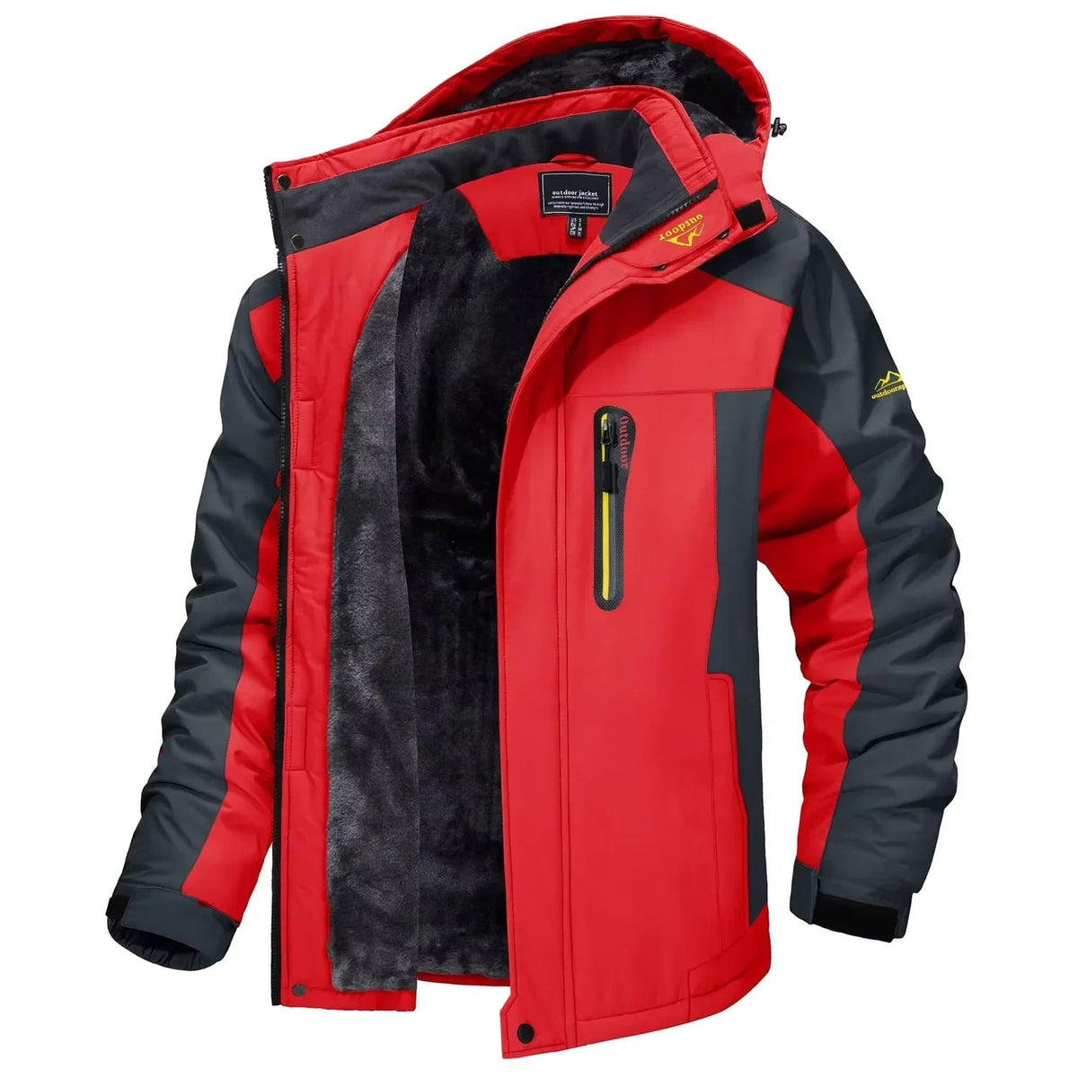 Men's Ski Jacket Waterproof with Fleece Lining and Detachable Hood - Image 9
