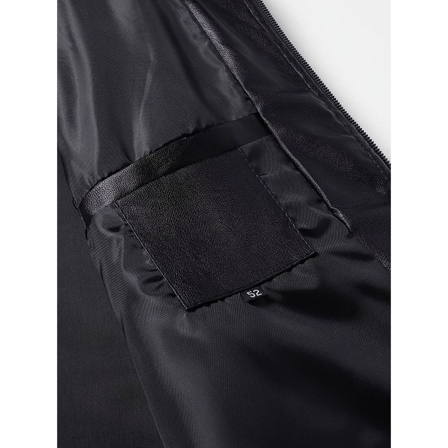 Bomber da uomo slim fit in similpelle con finiture a coste