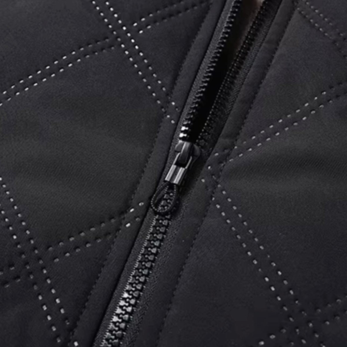 Men's Winter Bomber Jacket with Diamond Quilted Shell and Fleece Lining - Image 7