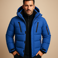 Men's Winter Jacket Quilted Puffer with Hooded Neckline and Zippered Pockets - Image 1