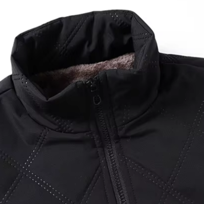 Men's Winter Jacket with Diamond Quilted Exterior and Fleece Lining - Image 5