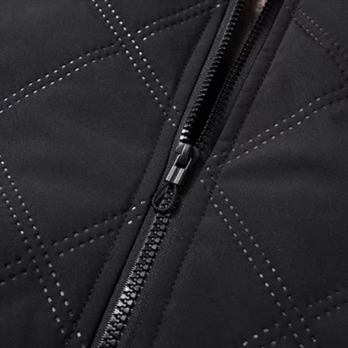 Men's Winter Jacket with Diamond Quilted Exterior and Fleece Lining - Image 7