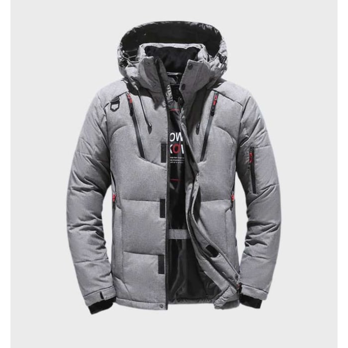 Men's Winter Jackets Hooded Puffer with Windproof Water-Resistant Shell and Multiple Zip Pockets - Image 2