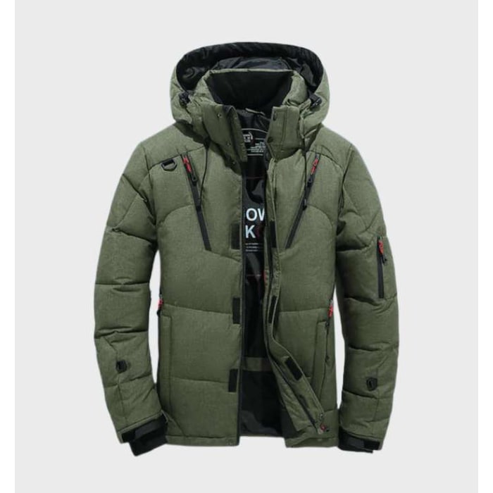 Men's Winter Jackets Hooded Puffer with Windproof Water-Resistant Shell and Multiple Zip Pockets - Image 3