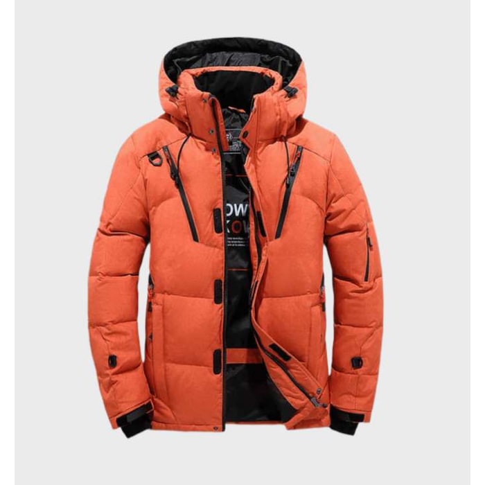 Men's Winter Jackets Hooded Puffer with Windproof Water-Resistant Shell and Multiple Zip Pockets - Image 5