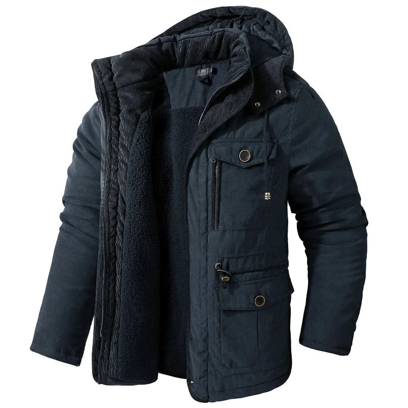 Men's Winter Jackets Parka with Fleece Lining and Detachable Hood - Image 2