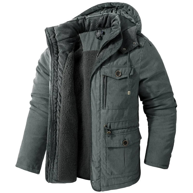Men's Winter Jackets Parka with Fleece Lining and Detachable Hood - Image 4