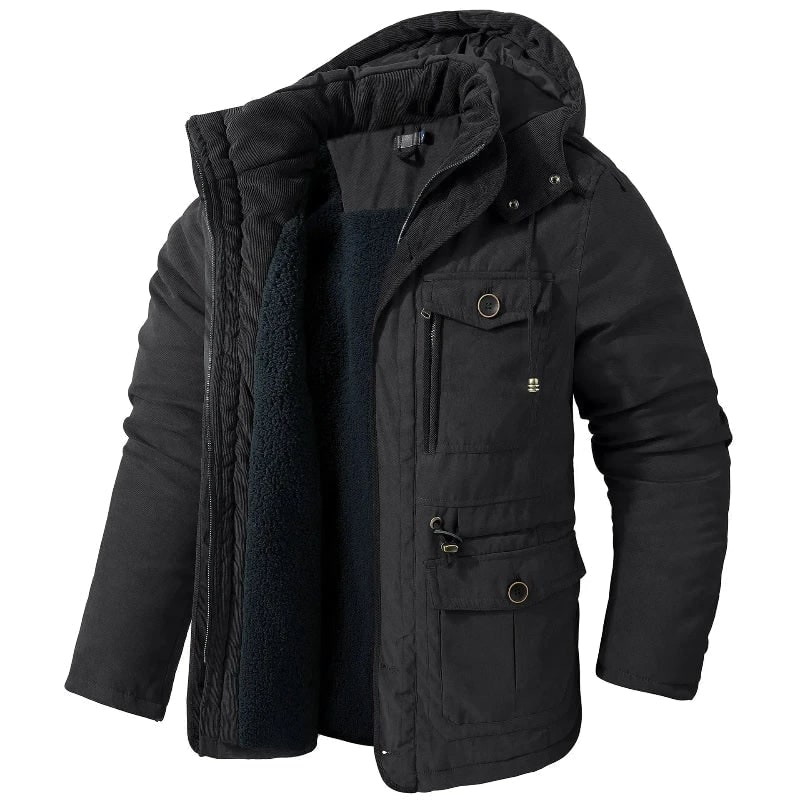 Men's Winter Jackets Parka with Fleece Lining and Detachable Hood - Image 5