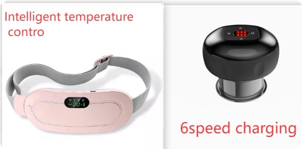 Menstrual Heating Pad with Vibrating Massage Electric Waist Belt and Digital Display - Image 1