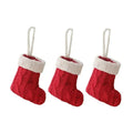 Mini Christmas Stockings with Cable Knit Design and White Cuff - Image 4