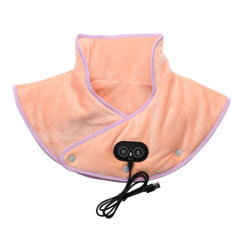 Neck Heating Pad with Vibration Massage Electric Shoulder Warmer and Plush Fleece - Image 2
