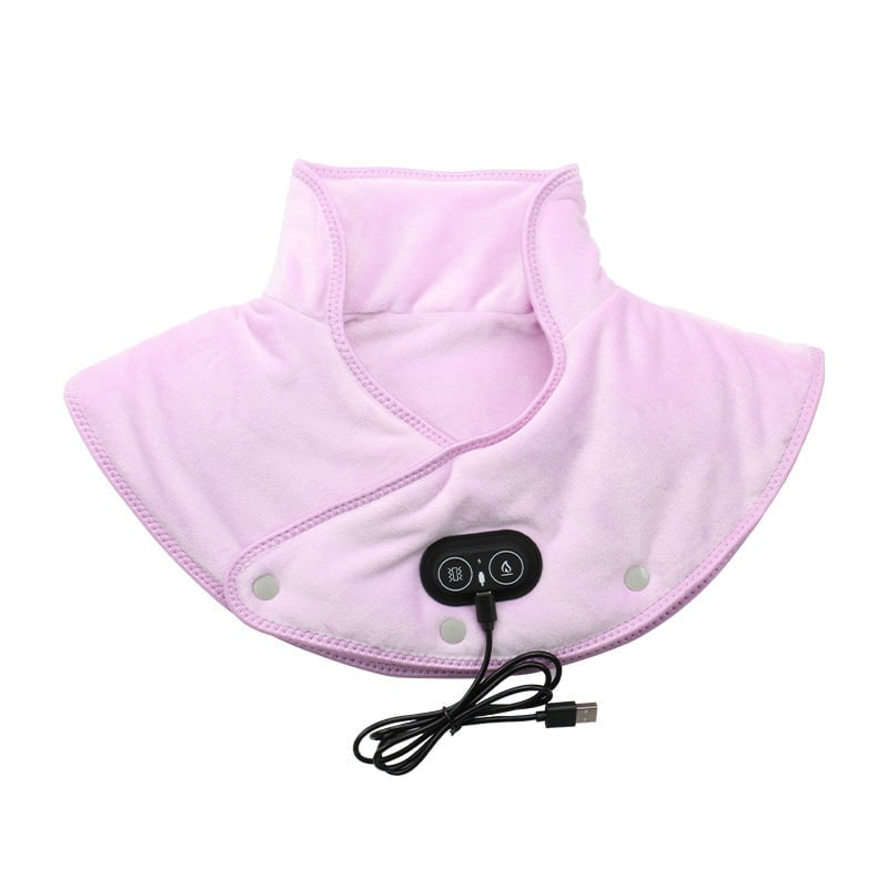 Neck Heating Pad with Vibration Massage Electric Shoulder Warmer and Plush Fleece - Image 4