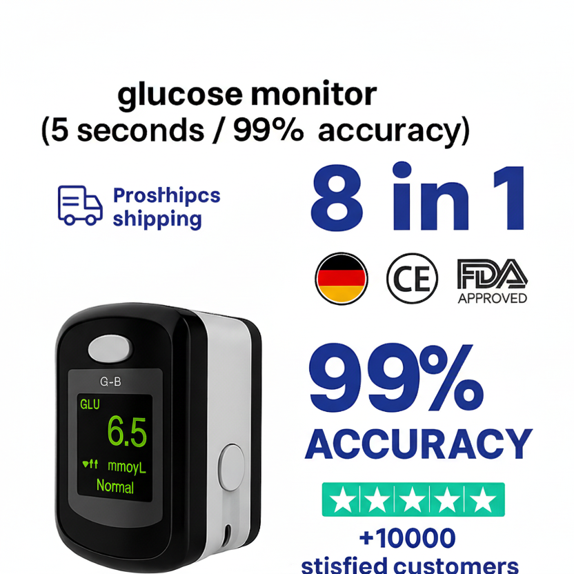 Non Invasive Glucometer Portable Fingertip Blood Glucose Monitor with Digital Display - Image 1